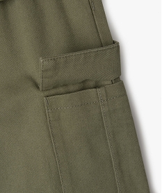 pantalon cargo coupe straight a taille ajustable fille vert pantalonsF273401_3