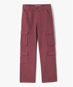 GEMO Jean cargo wide leg en denim coloré fille - Camps United Rouge