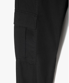 pantalon cargo parachute avec taille elastique fille noirF273701_2