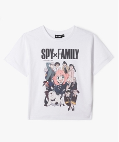 tee-shirt a manches courtes a motif manga fille - spy x family blanc tee-shirtsF277801_1