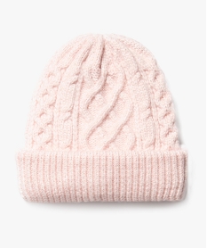 GEMO Bonnet torsadé pailleté à revers fille rose standard