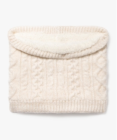 GEMO Snood torsadé pailleté doublé sherpa fille blanc chine