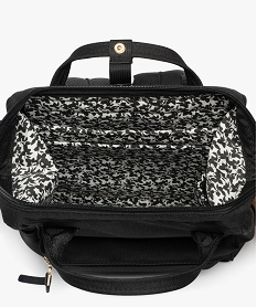 sac a dos petit format a large ouverture en textile femme noir standard sacs a dos et sacs de voyageF292501_3