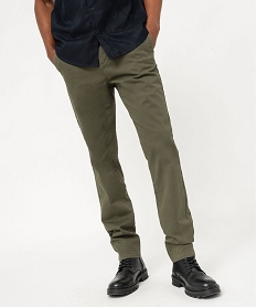 GEMO Pantalon chino coupe Slim homme Vert