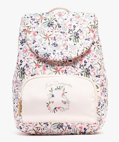 sac a dos matelasse a motifs fleuris fille - lulucastagnette beigeF302101_1