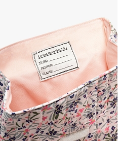 sac a dos matelasse a motifs fleuris fille - lulucastagnette beigeF302101_4