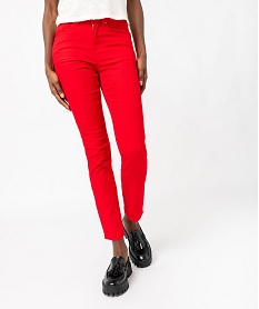 GEMO Pantalon coupe Regular taille normale femme Rouge