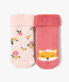 GEMO Botton avec intérieur bouclette (lot de 2) bébé fille rose standard