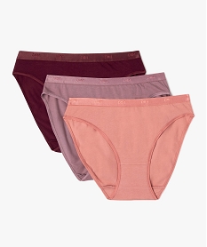 slips en coton stretch femme (lot de 3) - les pockets eco dim violet culottesF308301_1