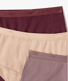 boxers en coton stretch femme (lot de 3) - les pockets eco dim violet shortiesF308601_2