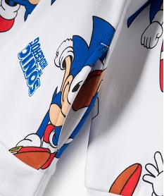 sweat a capuche imprime garcon - sonic the hedgehog blanc sweatsF310701_2