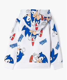 sweat a capuche imprime garcon - sonic the hedgehog blanc sweatsF310701_3