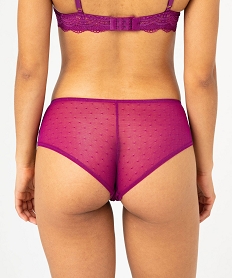 shorty en dentelle et tulle femme (lot de 2) violet shortiesF318901_2