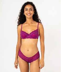 shorty en dentelle et tulle femme (lot de 2) violet shortiesF318901_3