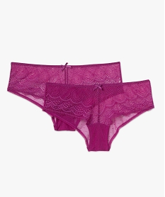 shorty en dentelle et tulle femme (lot de 2) violet shortiesF318901_4