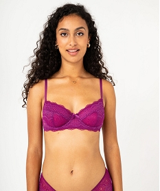 GEMO Soutien-gorge forme corbeille en dentelle femme Violet