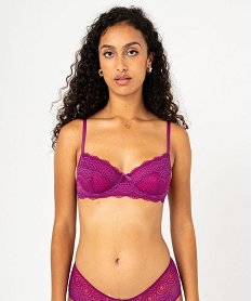 soutien-gorge a armatures forme corbeille en dentelle violet soutien gorge avec armaturesF319301_3