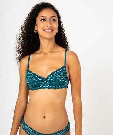 GEMO Soutien-gorge à armatures forme corbeille en dentelle Bleu