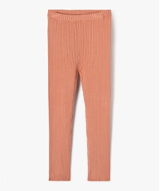 GEMO Pantalon leggings en maille côtelée fille Rose