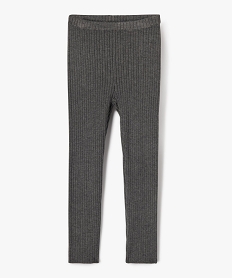 GEMO Pantalon leggings en maille côtelée fille Gris