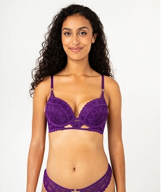 soutien-gorge push-up en dentelle graphique a entre-bonnet fantaisie femme violet soutien gorge avec armaturesF323101_1