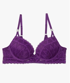 soutien-gorge push-up en dentelle graphique a entre-bonnet fantaisie femme violet soutien gorge avec armaturesF323101_4