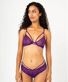 shorty en dentelle graphique a brides elastiques femme violet shortiesF323501_3