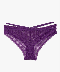 shorty en dentelle graphique a brides elastiques femme violet shortiesF323501_4