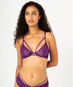 GEMO Soutien-gorge corbeille en dentelle avec liens femme Violet