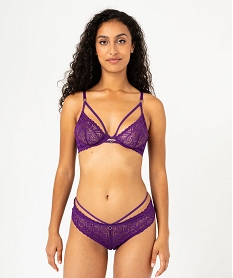 soutien-gorge corbeille en dentelle avec liens femme violet soutien gorge avec armaturesF323701_3