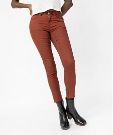 GEMO Pantalon coupe Slim taille normale femme Brun