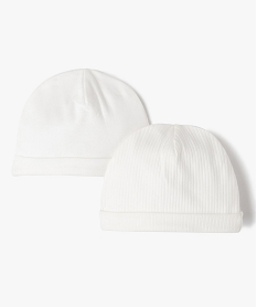 GEMO Bonnet naissance en jersey à revers (lot de 2) Beige