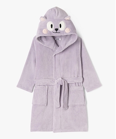 GEMO Robe de chambre en velours avec capuche chat fille Violet