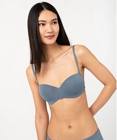 GEMO Soutien-gorge bandeau en microfibre avec bretelles muti-positions Gris