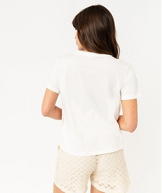 tee-shirt manches courtes avec gilet sans manches effet 2-en-1 femme beige t-shirts manches courtesF351901_3