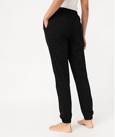 pantalon de pyjama imprime avec bas elastique femme noir bas de pyjamaF363501_3