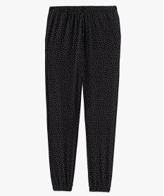 pantalon de pyjama imprime avec bas elastique femme noir bas de pyjamaF363501_4