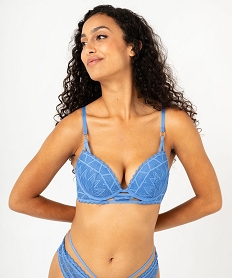 soutien-gorge push-up en dentelle graphique a entre-bonnet fantaisie femme bleu soutien gorge avec armaturesF363601_1