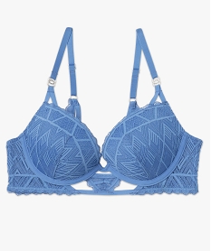 soutien-gorge push-up en dentelle graphique a entre-bonnet fantaisie femme bleu soutien gorge avec armaturesF363601_4