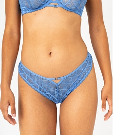 GEMO String en dentelle géométrique femme Bleu