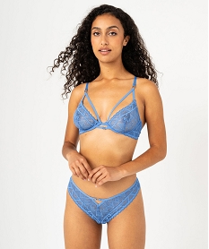 soutien-gorge corbeille en dentelle avec liens femme bleu soutien gorge avec armaturesF363901_3