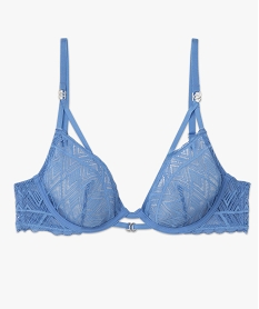 soutien-gorge corbeille en dentelle avec liens femme bleu soutien gorge avec armaturesF363901_4