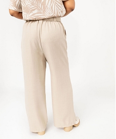 pantalon fluide coupe large femme grande taille beige pantalons fluidesF364801_3