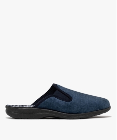 GEMO Chaussons homme mules confort en velours intérieur motif à carreaux bleu standard