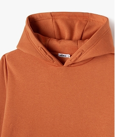 sweat molletonne a capuche garcon orange sweatsF378601_2