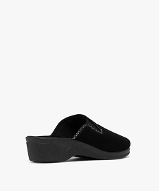 chaussons femme mules confort en velours ras brode et a semelle compensee noir standardF381501_4