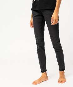 jean skinny extensible taille normale a bord franc femme noirF407801_4