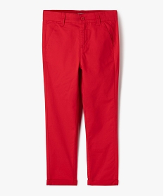 GEMO Pantalon en toile de coton avec revers cousus garçon rouge standard