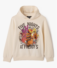 GEMO Sweat à capuche en molleton imprimé garçon - Five Night at Freddys Beige