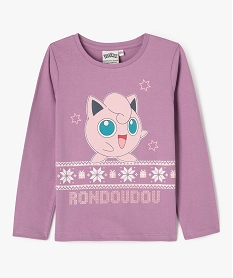 GEMO Tee-shirt manches longues imprimé fille - Pokémon Violet